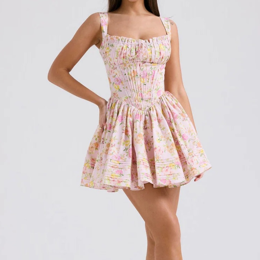 Rhea Mini Dress- Pink Floral